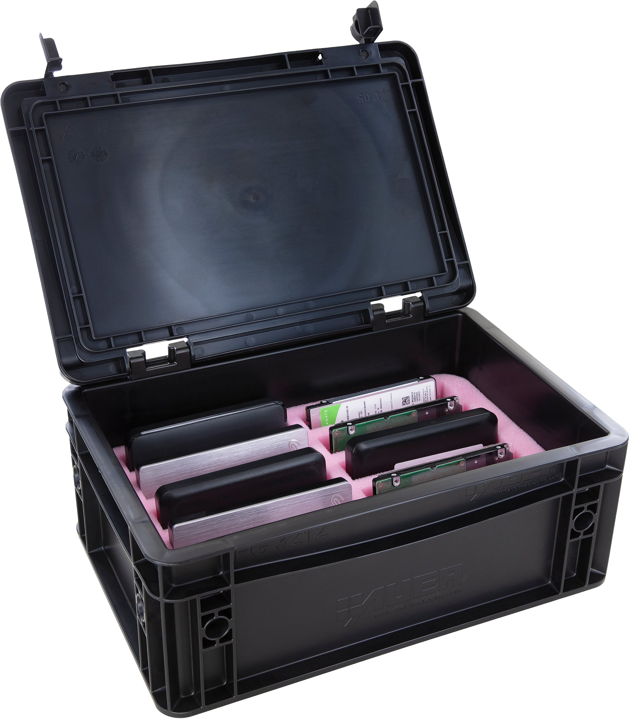 externe festplatten aufbewahrung Feldherr ESD foam set + Euro Box for 2.5'' external hard drives SSD /