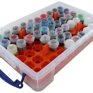 Feldherr Farbhalter + Token Trays für 4L Really Useful Boxes - 56 Citadel Farbtöpfchen (12 ml / 18 ml / 24 ml) + Spielmaterial