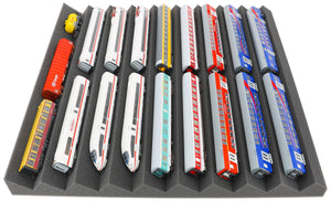 Plateau en mousse Feldherr de 500 mm x 500 mm x 45 mm personnalisable en zig-zag pour le modélisme ferroviaire Échelle TT