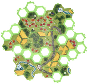 Set di 7 pezzi di valore Feldherr Hex per Dorfromantik: il gioco da tavolo