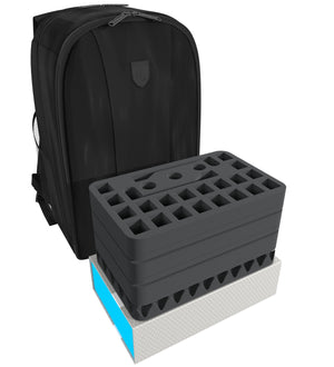 Feldherr Rucksack mit blauer Magnetbox für Subbuteo: 18 Teams + 2 Tore