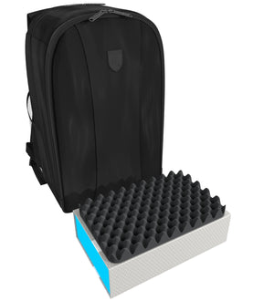 Feldherr Rucksack mit blauer Magnetbox für Subbuteo: 18 Teams + 2 Tore