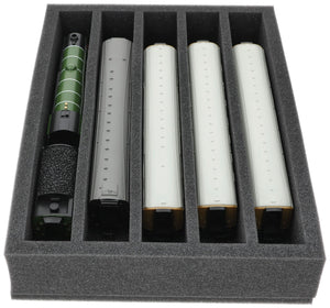 DD065A002 Feldherr foam insert for model railway - 00 scale - 5 compartments - for upright storage