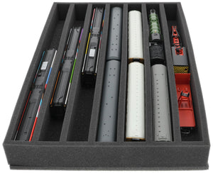 DS065A006 Schaumstoffeinlage Spur 00 - stehend - 7 Stege für Modelleisenbahn Loks, Wagons und Fahrzeuge