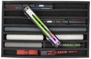 DS065A006 Schaumstoffeinlage Spur 00 - stehend - 7 Stege für Modelleisenbahn Loks, Wagons und Fahrzeuge