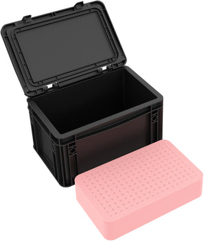 Feldherr ESD Rasterschaumstoff-Set + Euro Box mit Scharnierdeckel 300 x 200 x 185 mm