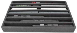 EU065A003 Wkładka piankowa Feldherr do modelu kolejowego - skala 00 - 7 przedziałów - do przechowywania w pozycji pionowej