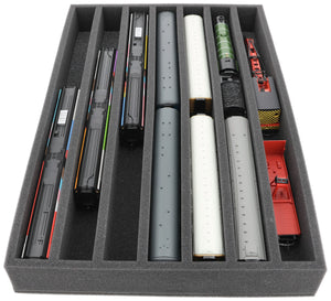 EU065A003 Wkładka piankowa Feldherr do modelu kolejowego - skala 00 - 7 przedziałów - do przechowywania w pozycji pionowej