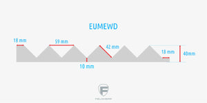 EUMEWD050 560 mm x 360 mm x 40 mm Feldherr bandeja de espuma con patrón de zig-zag para el Eurocontenedor 60 x 40