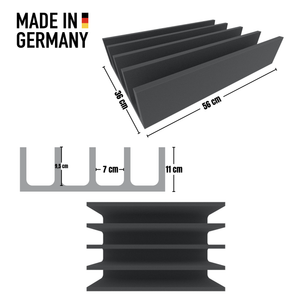 Feldherr foam insert for model railway - O scale - 4 compartments - for upright storage - EUMFQGA01