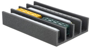 Feldherr foam insert for model railway - O scale - 4 compartments - for upright storage - EUMFQGA01