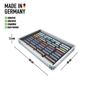 Euro Box mit Zugliege - 10 compartiments pour voie Z - pour locomotives, wagons et véhicules ferroviaires miniatures