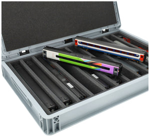 Feldherr Eurobox 60 x 40 cm Set para modelismo ferroviario - escala 00 - 11 compartimentos - inserto de espuma para almacenamiento vertical