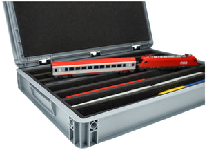 Feldherr Eurobox 60 x 40 cm Set for model railway - H0 scale - 7 compartments - foam insert for upright storage