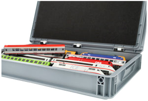 Eurobox 60x40 Set mit Zugliege - 5 Fächer für Spur H0 - für Modelleisenbahnen, Loks und Fahrzeuge