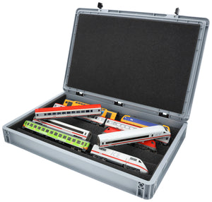 Eurobox 60x40 Set mit Zugliege - 5 Fächer für Spur H0 - für Modelleisenbahnen, Loks und Fahrzeuge