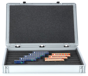 Eurobox 60x40 Set with Zugliege - 7 compartments for H0e gauge - for model railway locomotives, wagons and vehicles