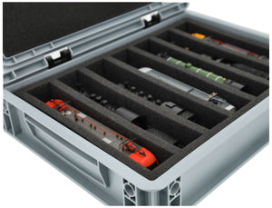 Feldherr Eurobox 40 x 30 cm Zestaw do modeli kolejowych - skala 00 - 7 przedziałów - wkładka piankowa do przechowywania w pozycji pionowej