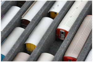 Feldherr Eurobox 40 x 30 cm Set per modellismo ferroviario - scala H0m - 6 scomparti - inserto in schiuma per stoccaggio verticale