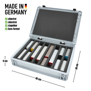 Feldherr Eurobox 40 x 30 cm Set for model railway - H0m scale - 8 compartments - foam insert for upright storage