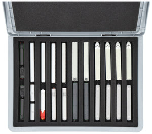 Feldherr Eurobox 40 x 30 cm Set für Modelleisenbahnen - Spur Z - 11 Fächer - Schaumstoffeinlage zur stehenden Aufbewahrung