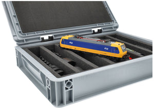 Feldherr Eurobox 40 x 30 cm Set für Modelleisenbahnen - Spur H0 - 7 Fächer - Schaumstoffeinlage zur stehenden Aufbewahrung