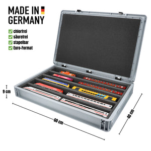 Feldherr Eurobox 60 x 40 cm Set para modelismo ferroviario - escala H0 - 5 compartimentos - inserto de espuma para almacenamiento horizontal