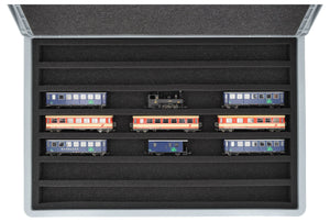 Feldherr Eurobox 60 x 40 cm set for model railways - H0e gauge - 7 compartments - foam insert for horizontal storage