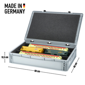 Feldherr Eurobox 60 x 40 cm Set with PanoramaLiege - 3 compartments for 0 scale - for model railways, locomotives and vehicles