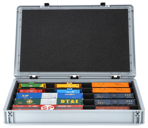 Ensemble Feldherr Eurobox 60 x 40 cm avec PanoramaLiege - 5 compartiments pour l'échelle H0 - pour trains miniatures, locomotives et véhicules