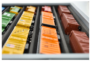 Ensemble Feldherr Eurobox 60 x 40 cm avec PanoramaLiege - 5 compartiments pour l'échelle H0 - pour trains miniatures, locomotives et véhicules