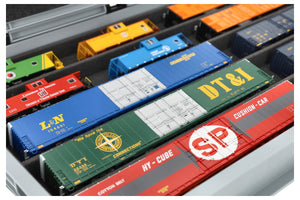 Ensemble Feldherr Eurobox 60 x 40 cm avec PanoramaLiege - 5 compartiments pour l'échelle H0 - pour trains miniatures, locomotives et véhicules