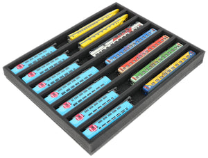 FS035A001 Schaumstoffeinlage Spur N - liegend - 7 Stege für Modelleisenbahn Loks, Wagons und Fahrzeuge