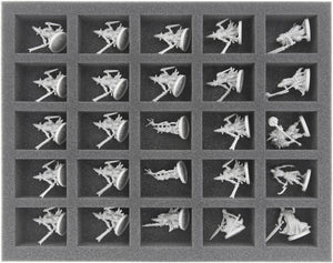 FS035MD11 Plateau en mousse de 35 mm pour figurines pleine grandeur avec 25 grandes découpes pour une obscurité totale