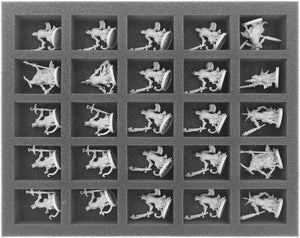 FS035MD11 Plateau en mousse de 35 mm pour figurines pleine grandeur avec 25 grandes découpes pour une obscurité totale