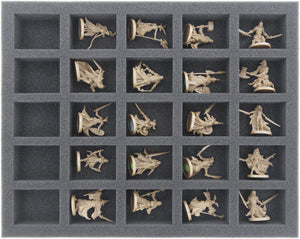 FS035MD11 Plateau en mousse de 35 mm pour figurines pleine grandeur avec 25 grandes découpes pour une obscurité totale