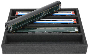 FS050A032 Schaumstoffeinlage Spur 00 - liegend - 4 Stege für Modelleisenbahn Loks, Wagons und Fahrzeuge