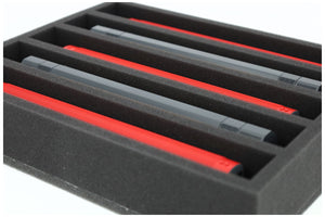 FS065A001 Schaumstoffeinlage Spur H0 - stehend - 5 Stege für Modelleisenbahn Loks, Wagons und Fahrzeuge