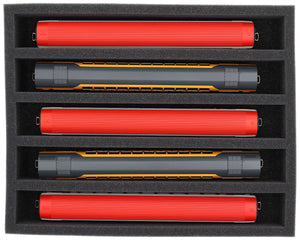 FS065A001 Schaumstoffeinlage Spur H0 - stehend - 5 Stege für Modelleisenbahn Loks, Wagons und Fahrzeuge