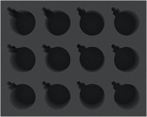 FS070A003 Feldherr Schaumstoffeinlage für 12 Christbaumkugeln / Weihnachtskugeln Durchmesser 60 mm mit Krone