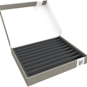 Feldherr Storage Box FSLB040 pour les locomotives, wagons et véhicules ferroviaires miniatures - 9 emplacements pour l'écartement Z - horizontal
