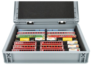 Feldherr Eurobox 40x30 Set con Zugliege - 7 compartimentos para ancho N - para maquetas de locomotoras, vagones y vehículos ferroviarios
