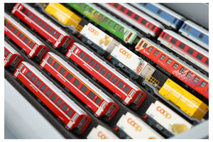 Feldherr Eurobox 40x30 Set con Zugliege - 7 compartimentos para ancho N - para maquetas de locomotoras, vagones y vehículos ferroviarios