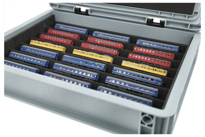 Zestaw Eurobox 40 x 30 cm z Zugliege do modelu kolejowego - skala Z - 7 przedziałów