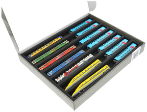 Feldherr Lagerbox FSLB040 für Modelleisenbahn Loks, Wagons und Fahrzeuge - 7 Stege für Spur N - liegend