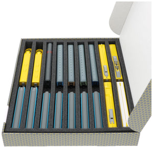 Feldherr Storage Box FSLB040 for model railway locomotives, wagons and vehicles - 9 slots for N gauge vertical