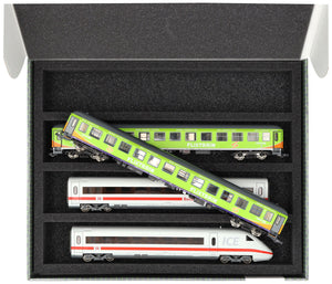 Feldherr Lagerbox FSLB055 für Modelleisenbahn Loks, Wagons und Fahrzeuge - 4 Stege für Spur H0 - liegend