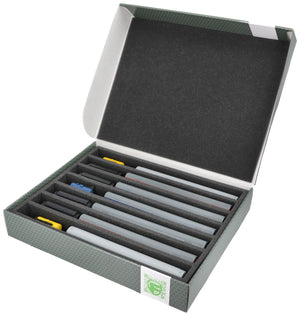 Feldherr Storage Box FSLB055 dla modeli lokomotyw kolejowych, wagonów i pojazdów - 7 slotów dla skrajni TT - pionowych