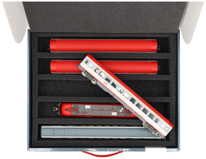 Feldherr Storage Box FSLB075 dla modeli lokomotyw kolejowych, wagonów i pojazdów - 5 gniazd dla skrajni H0 - pionowe