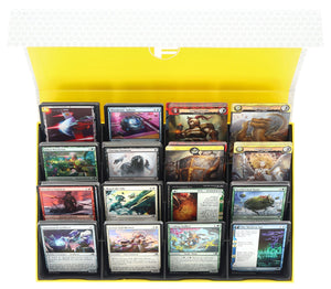 Feldherr Magnetic Box yellow for Trading Cards - 16 compartments - 3D-printed insert for sorting